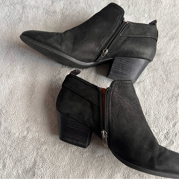 Franco Sarto Garfield Moto Buckle Ankle Harness Bootie Black Suede 8.5 - Picture 10 of 17